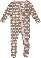 Vista 122 de KicKee Baby & Toddler - Pijama de viscosa ultrasuave de bambú con patas abatibles y puños