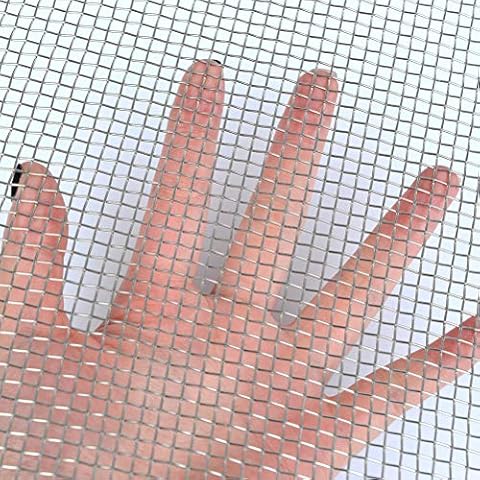TIMESETL 304 Stainless Steel Woven Wire 5 Mesh - 11.75"X23.5" (30cmX60cm) - Metal Security Guard Garden Screen Cabinets Mesh Cover