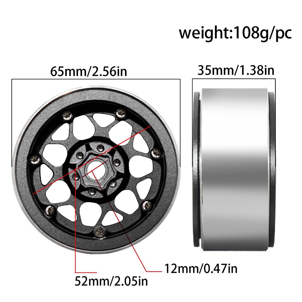 Télécommande RC pour modèle de voiture - Jantes en métal - Accessoires argentés