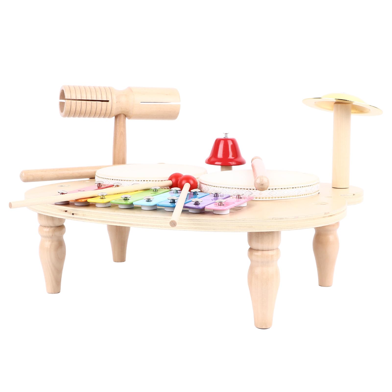 Juego de batería para niños, percusión educativa de madera para amantes de la música para bebés con material de madera