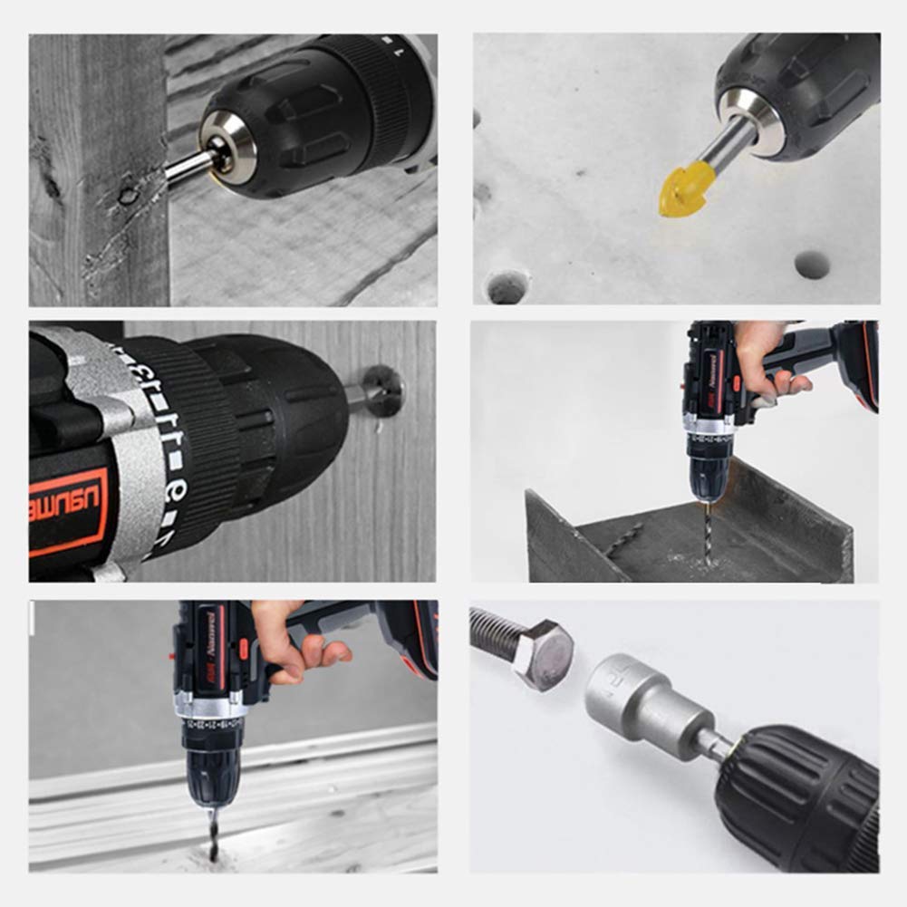 Trapano Avvitatore a Batteria Professionale da 18 V, cacciavite Elettrico, con 2 batterie agli ioni di Litio, 2 velocità, 25 + 1 impostazione della Coppia con LED, 1 Batteria