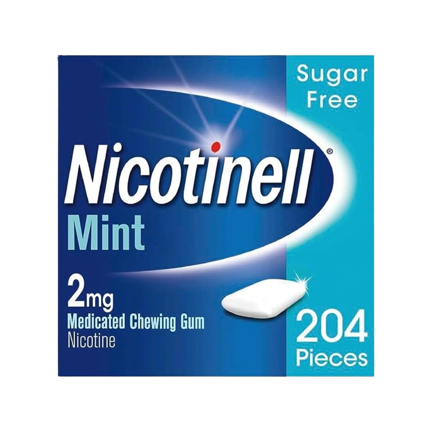 Nicotinell Stop Smoking Aid Nicotine Gum, 2mg, 204 Pieces Mint Flavour exp 2027