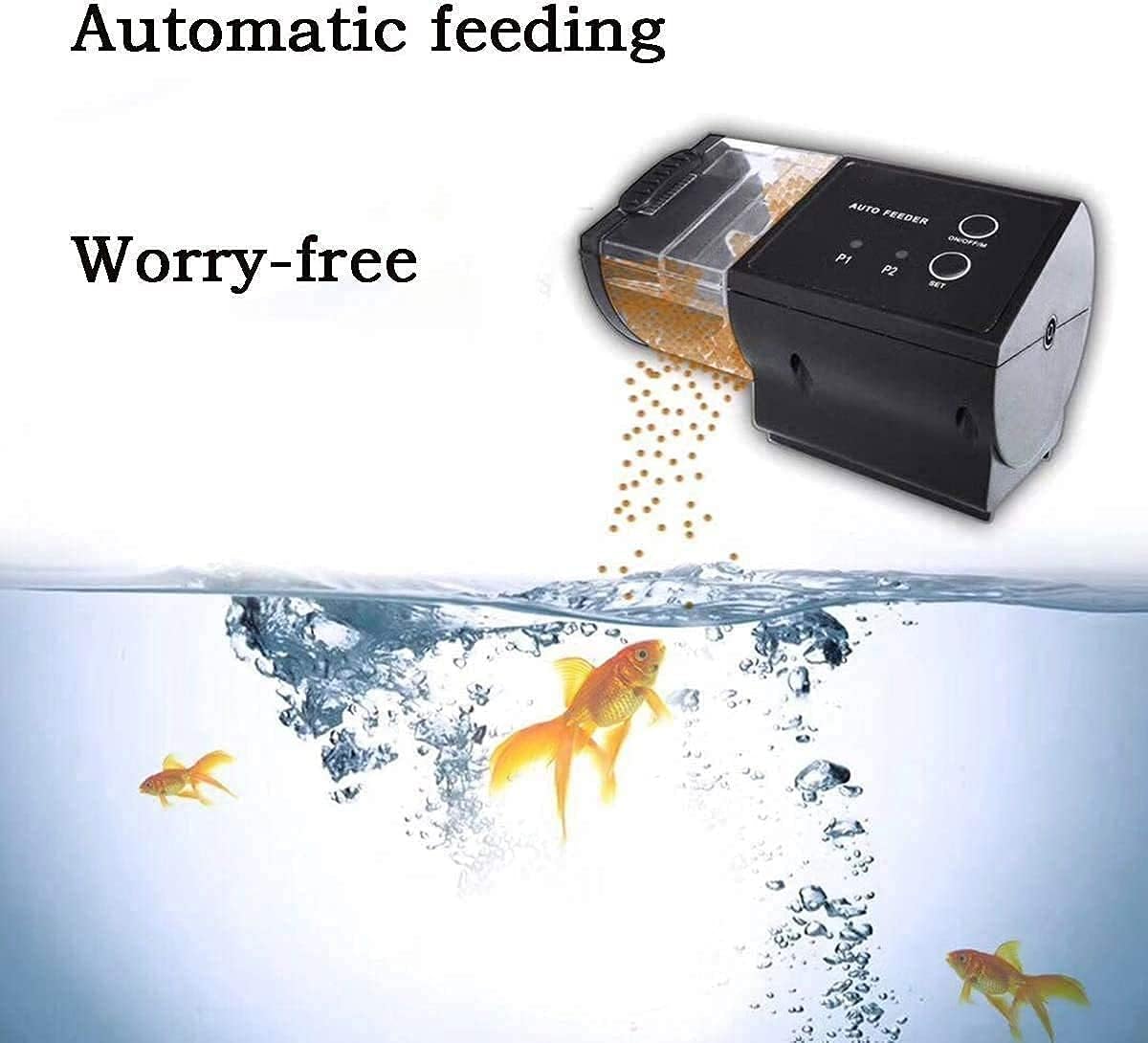 Liusj JUnst Fish Feeder Automatic Fish Feeder,Aquarium Automatic Fish Feeder,Auto Fish Food Dispenser for Fish Tank Pond Holiday