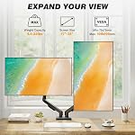Dual Monitor Stand - Mont à deux bras réglable pour écrans 17-35 pouces, ergonomique VESA Monter avec une pince C / Base Grommet, Chaque bras tient jusqu'à 22lbs, noir