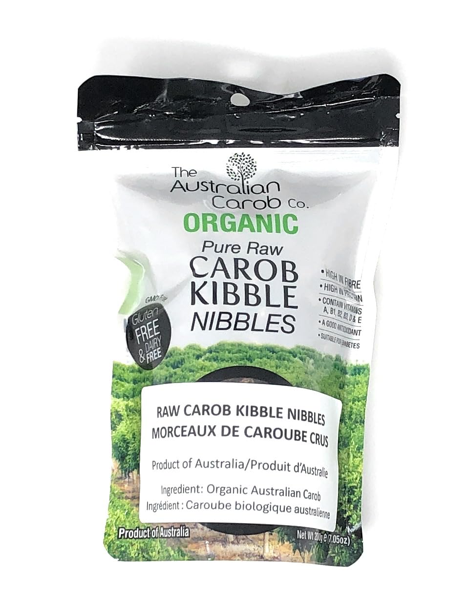 The Australian Carob Co. Pure Raw Carob Kibble Nibbles, Organic