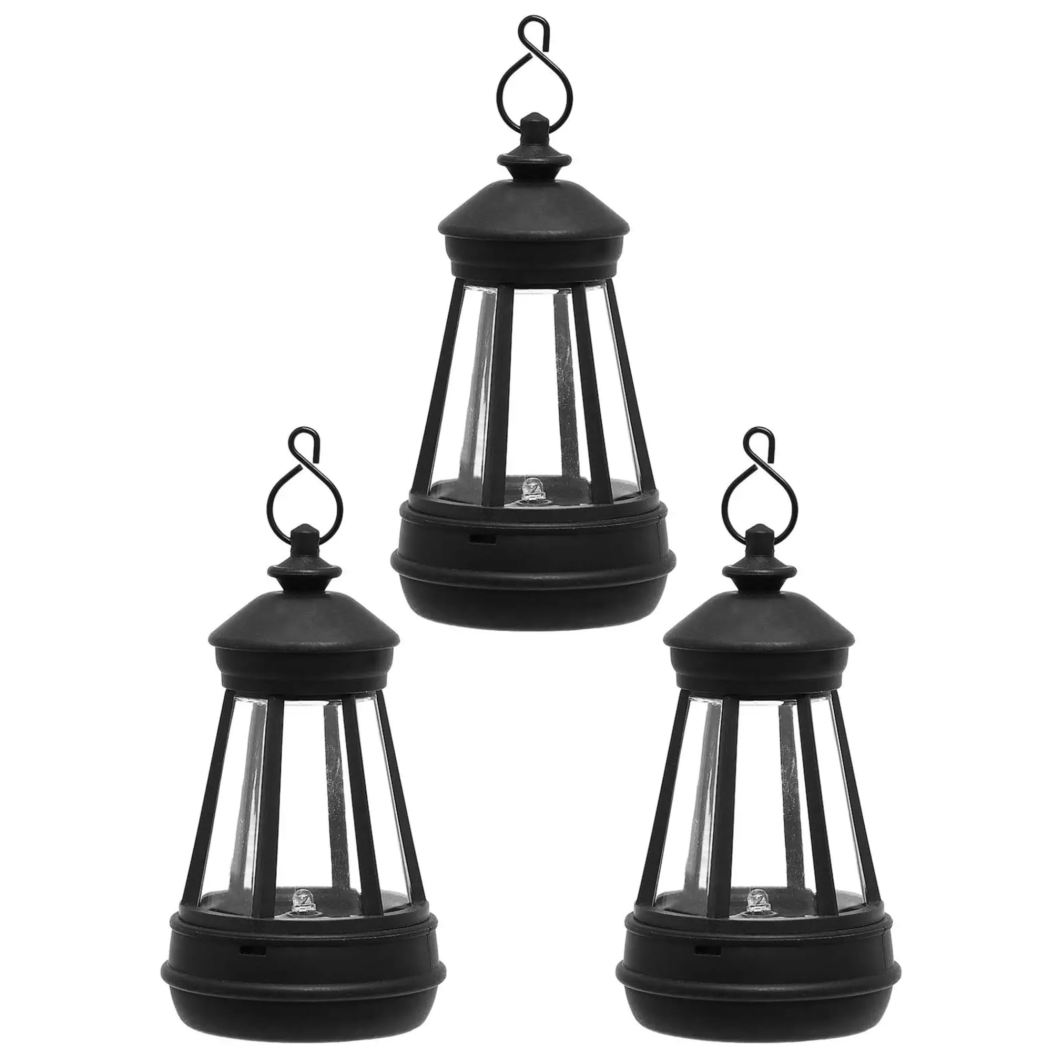 Hanging Solar Lantern 3 Pack Hanging Solar Lanterns - Ip65 Waterproof Auto Light-Sensing Led Outdoor Garden Lights Large Bulb Design