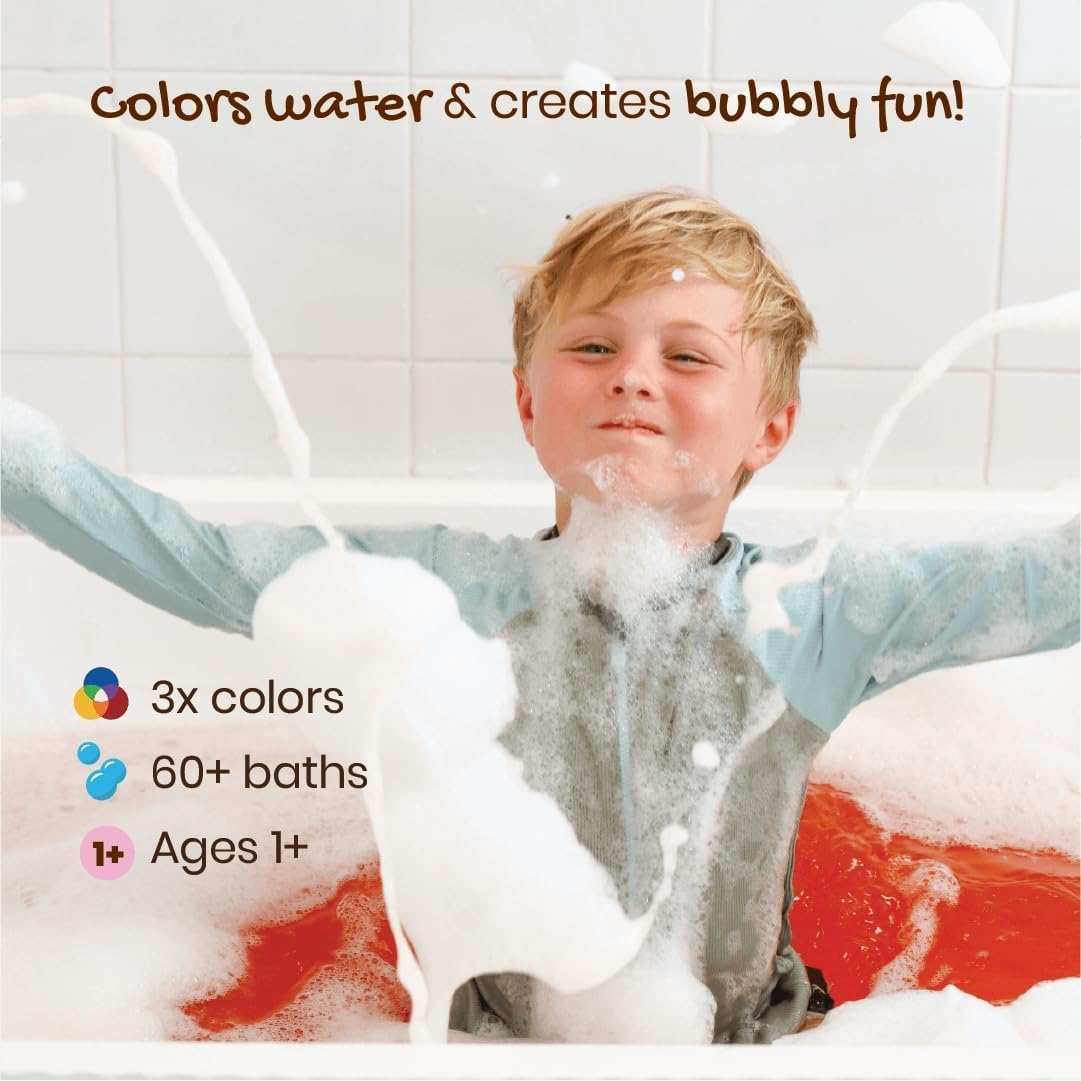 Honeysticks 100% Pure Beeswax Crayons (12 Pack) & Kids Bubble Bath - Non-Toxic, Safe for Babies and Toddlers, Eco-Friendly, Handmade in New Zealand, Plant-Based, Super Foaming, Color-Changing Fun