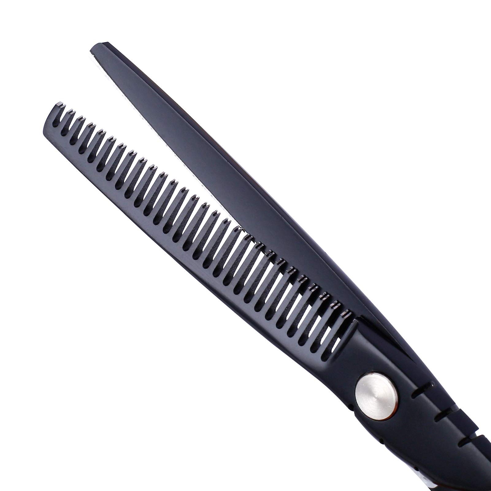 Ciseaux Coiffure 6,0 Pouces Noir Acier Inoxydable La Coupe De Cheveux Les Ciseaux Coupe Plate Frange Ciseaux à Dents Tondeuse à Cheveux Costume Noir Professionnel Famille Homme Femme Enfant