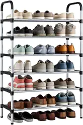 Sapateira Multiuso de Aço Inox – Compacta, Resistente e Ideal para Organizar Calçados no Dia a Dia (6 Andares)