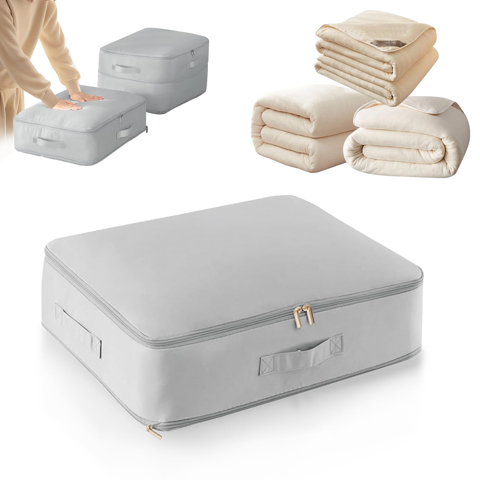 Ultra Platzsparender Selbstkomprimierender Organizer, Neuest Komprimierender Beutel,Bewegliche Organizertaschen für bettdecken,Selbstkomprimierender Organizer für Bettdecken, Kleidung, Decken