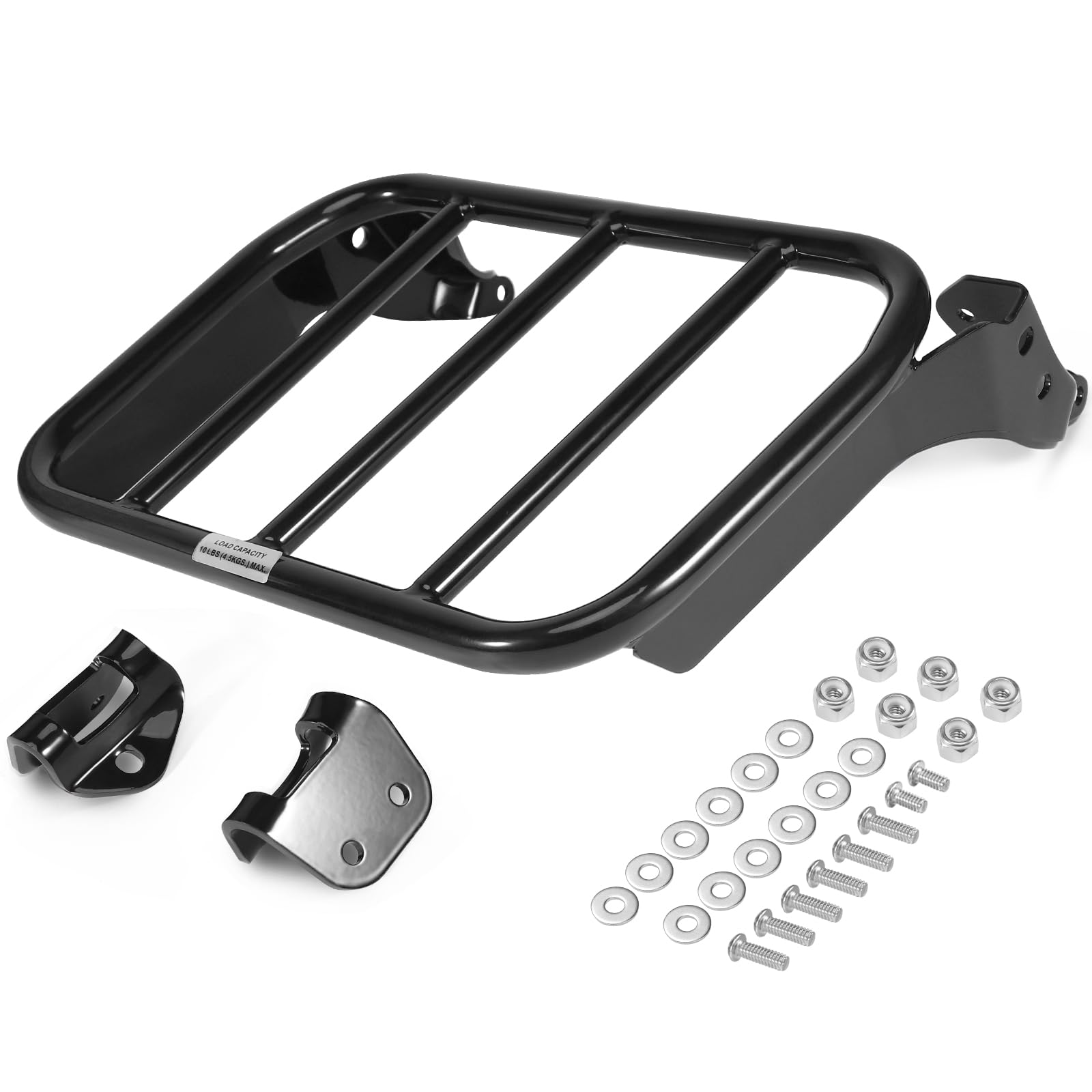 Softail Sport Luggage Rack compatible With Holdfast Sissy Bar Uprights Fit 2018-Up Harley Davidson Fat Bob FXFB FXFBS Low Rider FXLR FXRST FXLRS FXLRST Sport Glide FLSB Models Gloss Black
