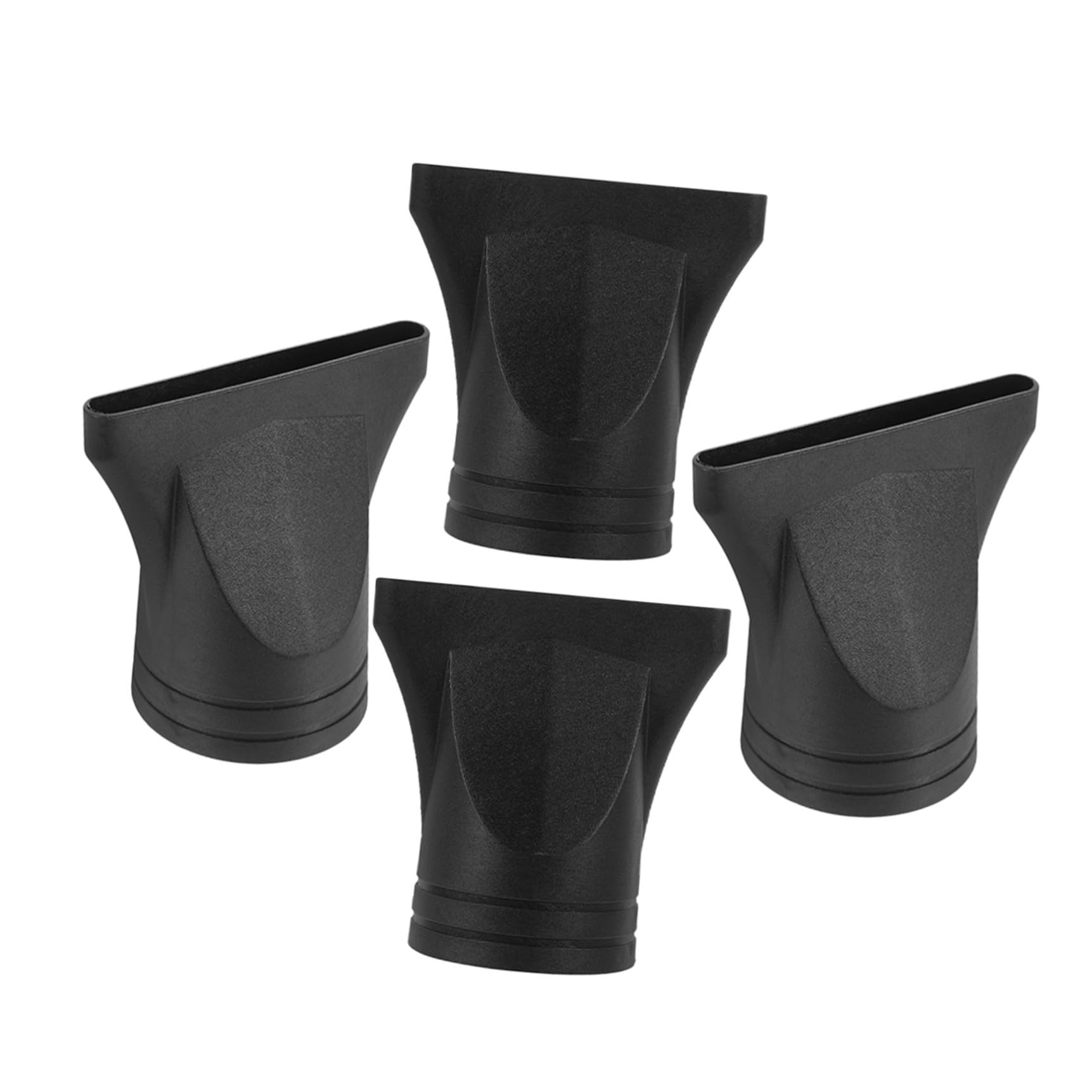 Homoyoyo Ugelli Concentratori Stretti Accessori per Asciugacapelli per Asciugacapelli Set 4 Pezzi in Plastica Nera, Flusso d'Aria Focalizzato, Compatibili Beccucci 4-4,8 CM