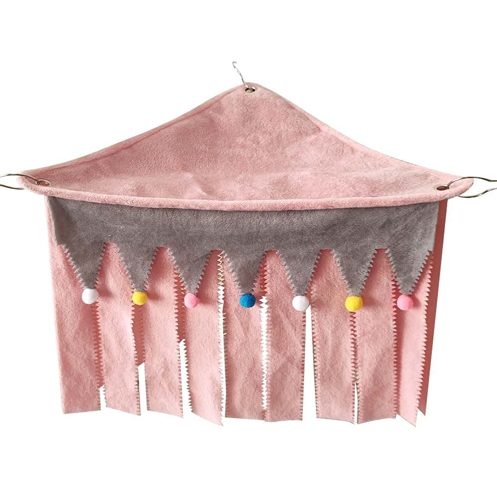 Guinea Pig Hideout, Soft Flannel Hamster Hideout Curtain, Hamster Cage Tent, Small Animal Bed Cage Curtain House Tent(pink)