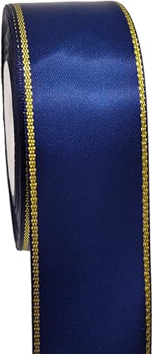 Miniatura 8 de Jesep One Roll JSP001 0 - Cinta de satén de doble cara con alambre dorado de 25 yardas, color rojo