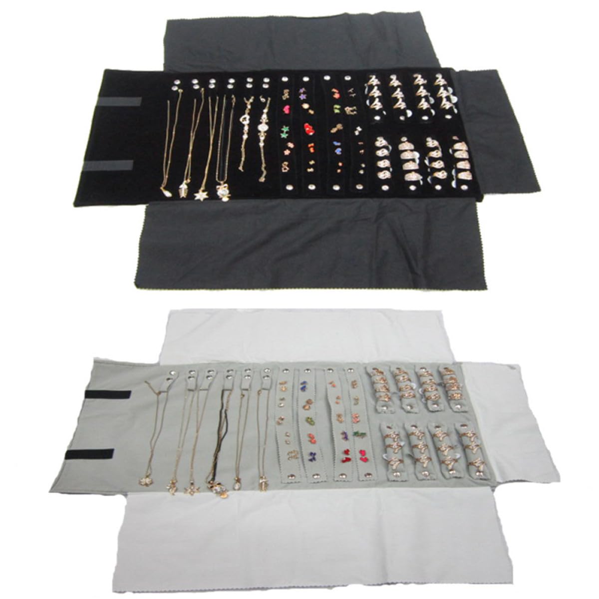 LIFKOME Bolsa De Rollo De Joyería Organizador De Pendientes Y Collares En Terciopelo Suave Para Viaje Compacto Y Ligero Con Protección Segura Para Anillos