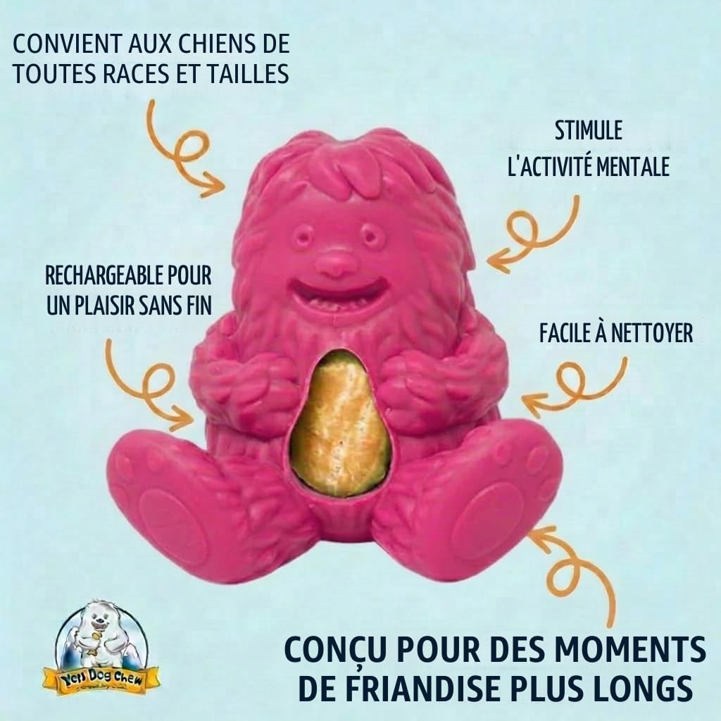 Yeti Puff and Play – Jouet interactif pour chien – Distributeur de friandises – Jouet à mâcher stimulant amusant pour la dentition, l'entraînement comportemental, apaisant l'anxiété, pour les mâcheurs