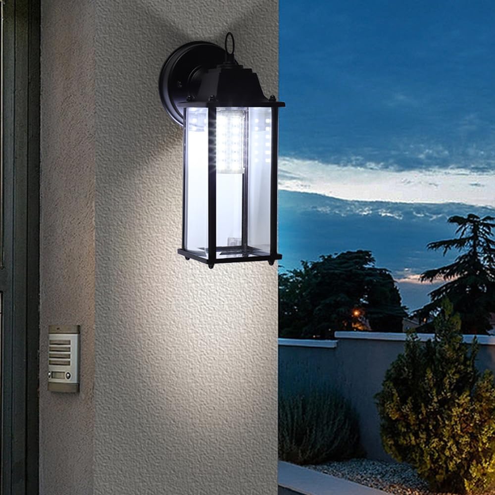 TKJNBFD Outdoor Wall Light Black Aluminum Exterior Wall Sconce for Porch Entryway Doorway Patio and Garage - IP44 Waterproof Max 60W E27 Outside Wall Lamp