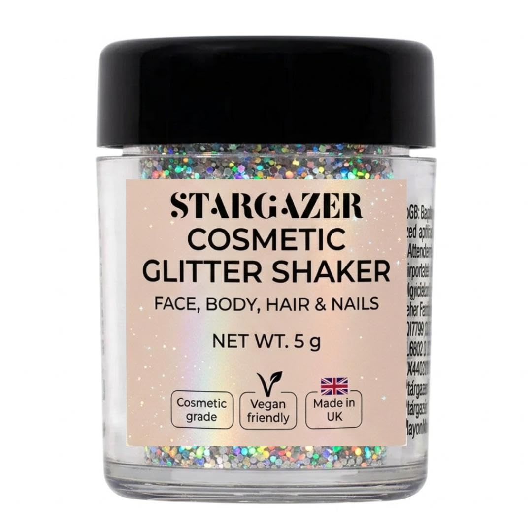 Stargazer Hologram Body Glitter Shaker | Face Body Eyes Hair & Nails Sparkle | Holographic Festival Makeup | Cruelty-Free Cosmetic