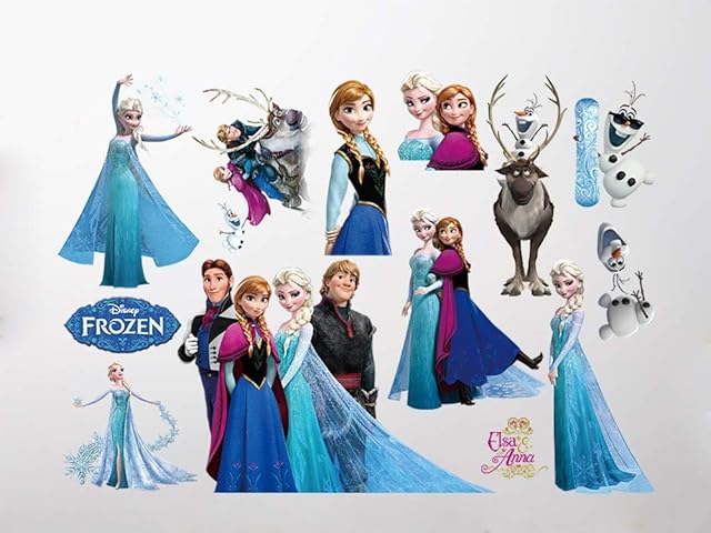 Kibi Frozen Wall Stickers Disney for Kids Room Wall Stickers Kids Disney Frozen Wall Art Frozen Wall Mural Frozen Wall Stickers for Bedrooms
