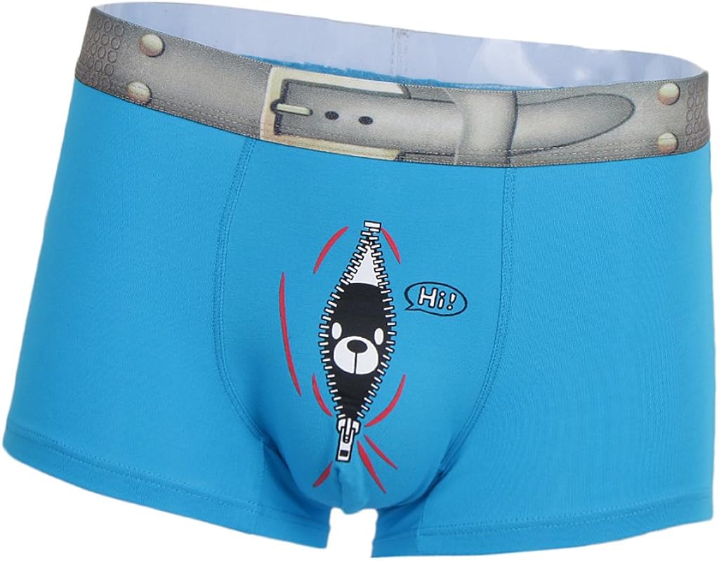 joyMerit Novelty Mens Shorts Trunks Waistband Bear Print Bulge Underwear M L XL at Amazon Men’s