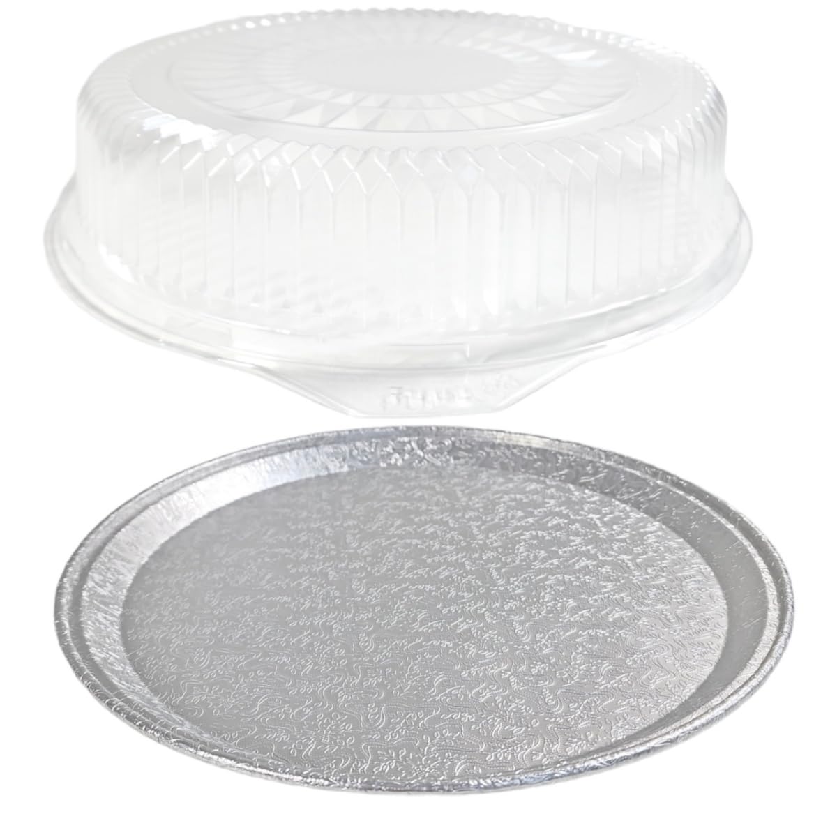 12" Aluminum Foil Catering Tray With Dome Lid - 10 Set Pack, Disposable Catering Pans