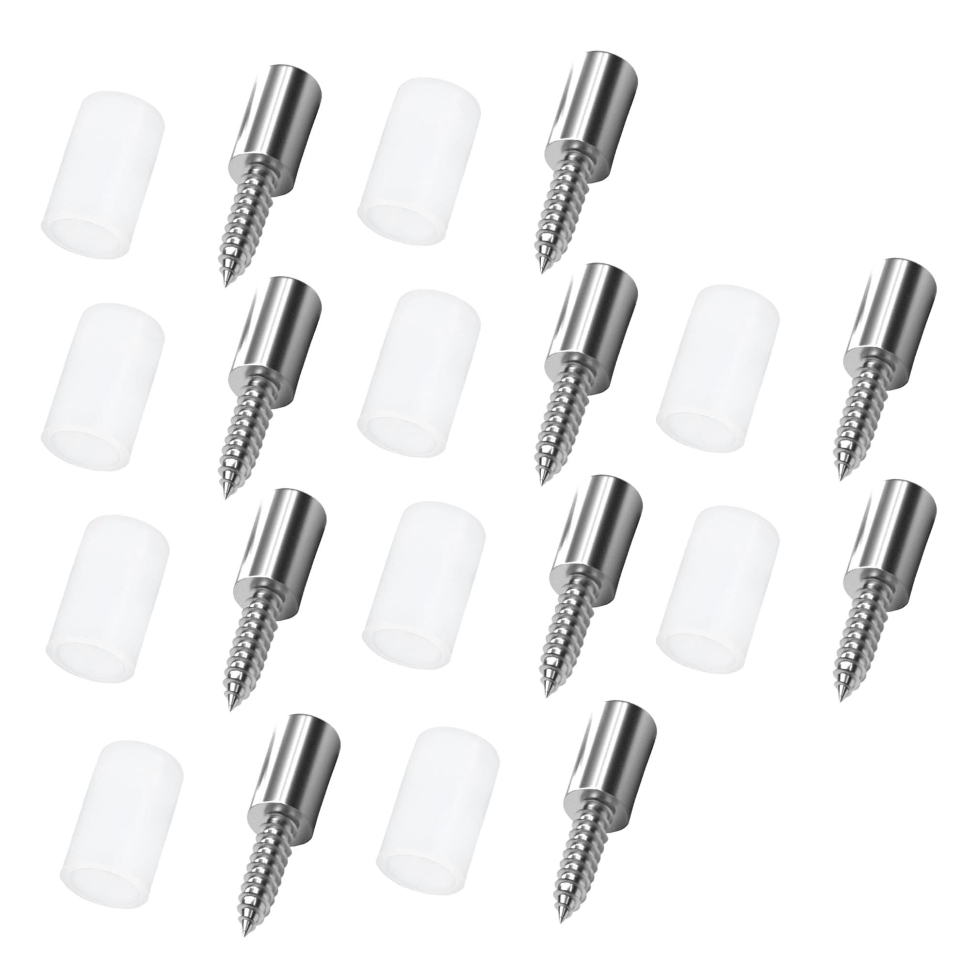 Elenviorina Silver Shelf Support Pegs 10 Pack, 7.5Mm Shelf Pins With Self-Tapping Screw, Plastic & Cold Rolled Steel Shelf Support For Cabinets, Cupboards And Bookcases (Silver)
