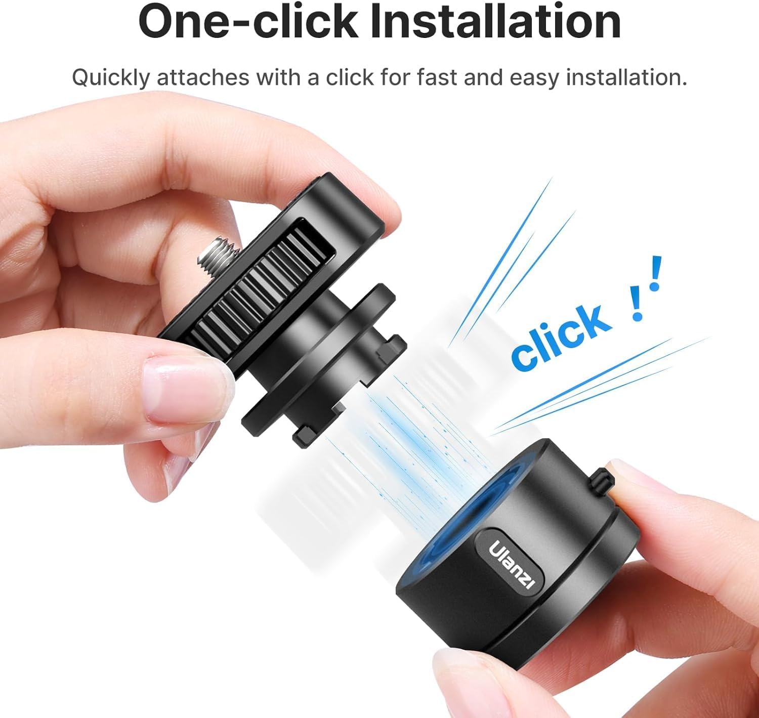 ULANZI Adaptador Go Quick II a 1/4 pulgadas, base Go Quick II de 1/4 pulgadas, tapa de liberación rápida, compatible con Go Quick II Selfie Stick/Tripod/Monopod/Cámara compacta/teléfono móvil/luz de