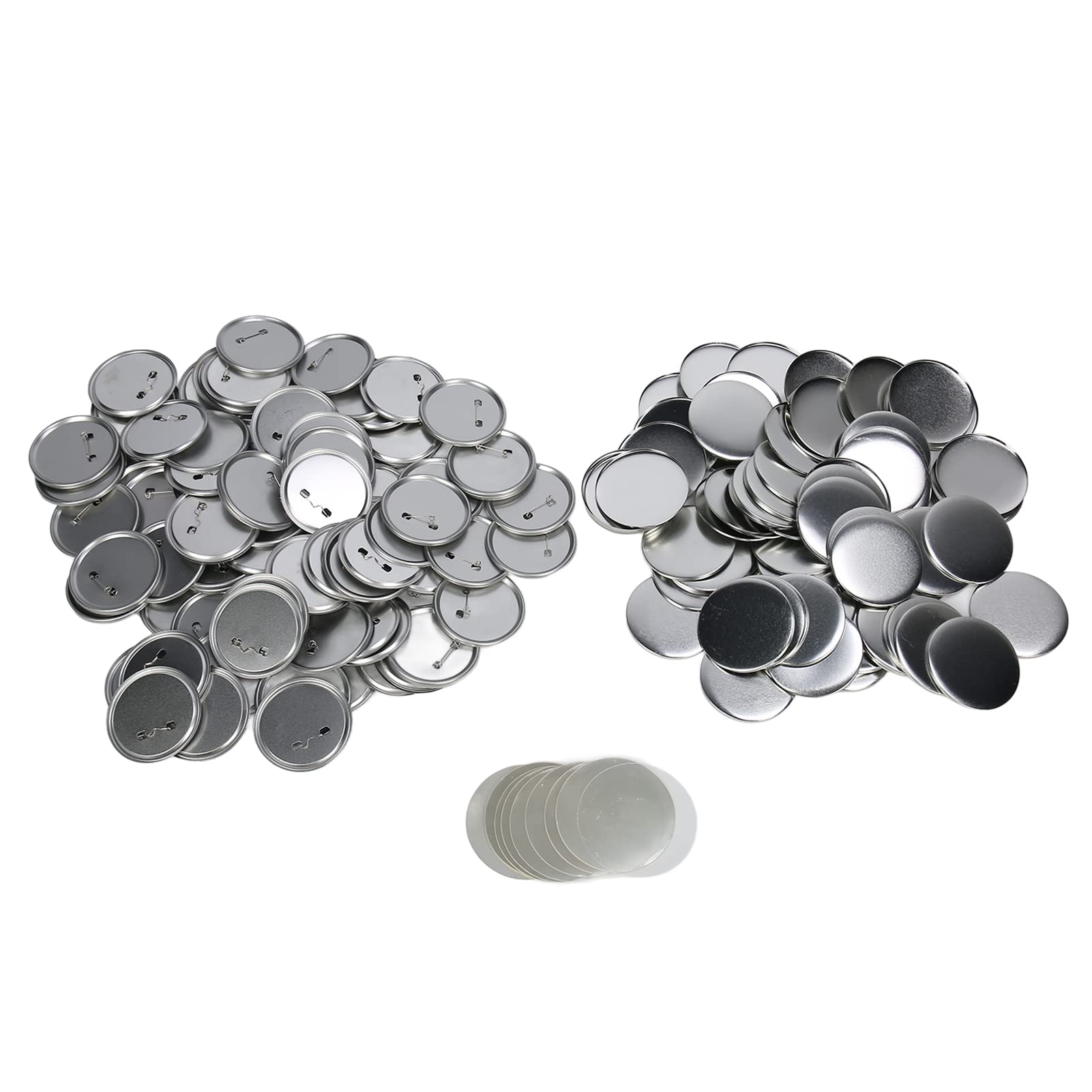 100 Stück Buttons Selber Machen, Ø 75mm DIY Ansteckbuttons Set Blanko Knopf Pins | Inkl. Anstecknadeln & Ersatzteilen | Buttonmaschine Zubehör für DIY Ansteckbuttons, Souvenirs (75mm)