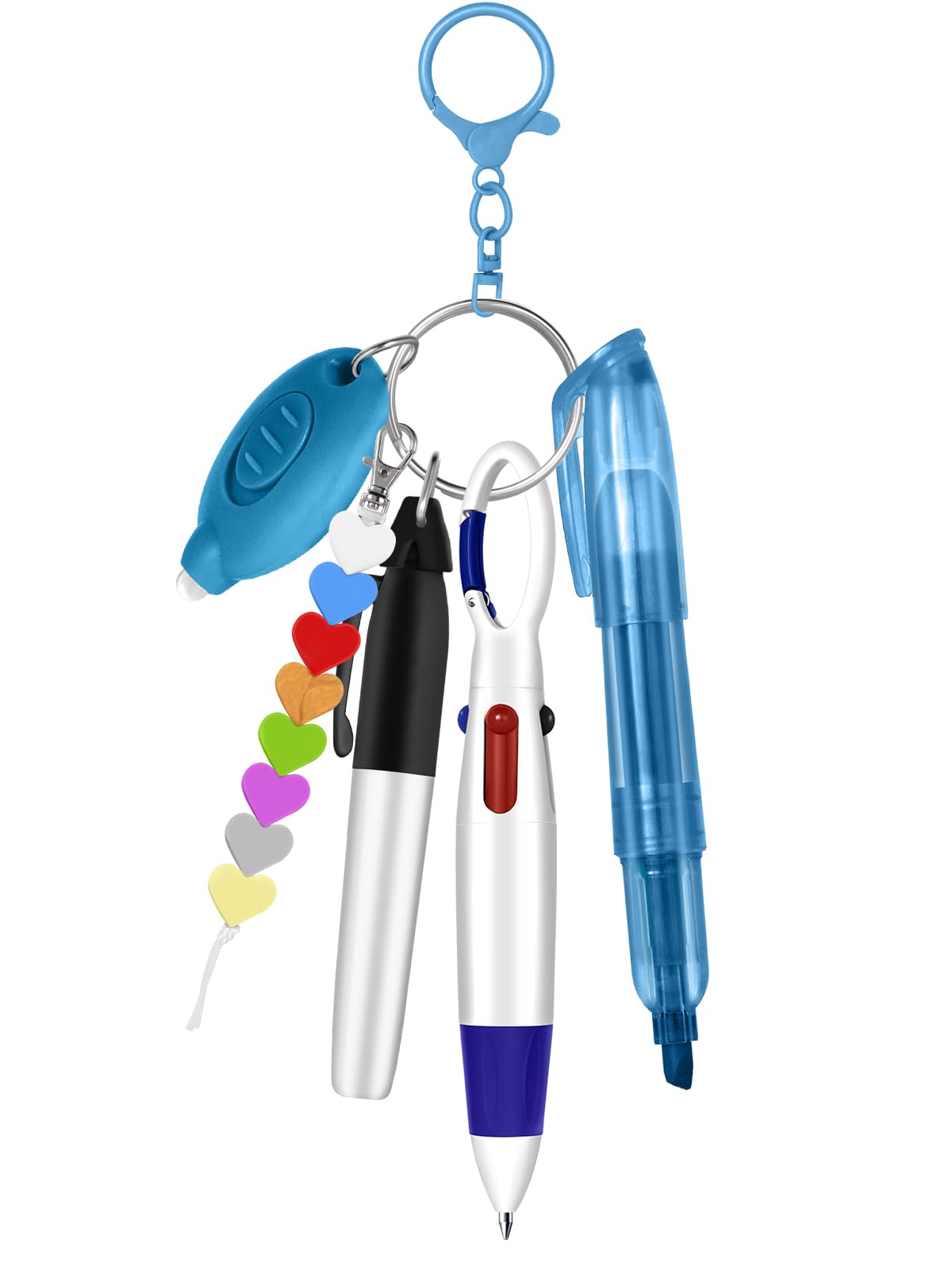 Plifal Nurse Pen Set Badge Reel Holder Accessories Clip - Order of Blood Draw Beads Retractable Mini Nursing Ball Pen Permanent Marker Highlighter Work Student Office Hospital Blue