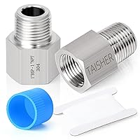 Vista 1 de TAISHER 2 piezas de forja de acero inoxidable 304, adaptador reductor, 1 pulgada NPT macho x 1 pulgada G rosca (BSP) hembra