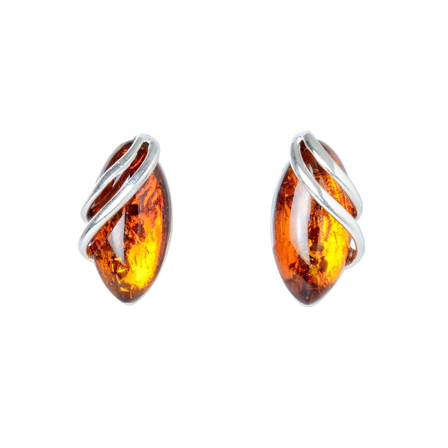 Sterling Silver and Baltic Honey Amber Earrings"Darcie"
