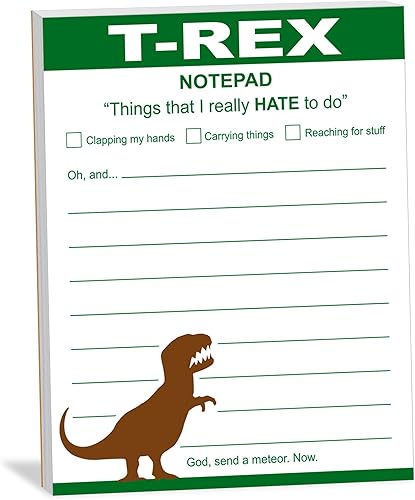 Cuaderno de notas divertido "T-Rex Hates Doing Things"