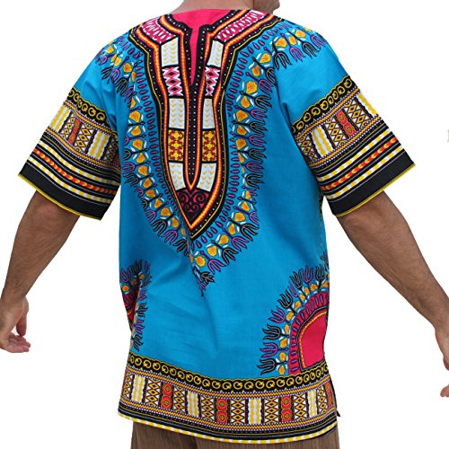 Image of Raan Pah Muang RaanPahMuang Unisex African Bright Dashiki Cotton Shirt Variety Colors