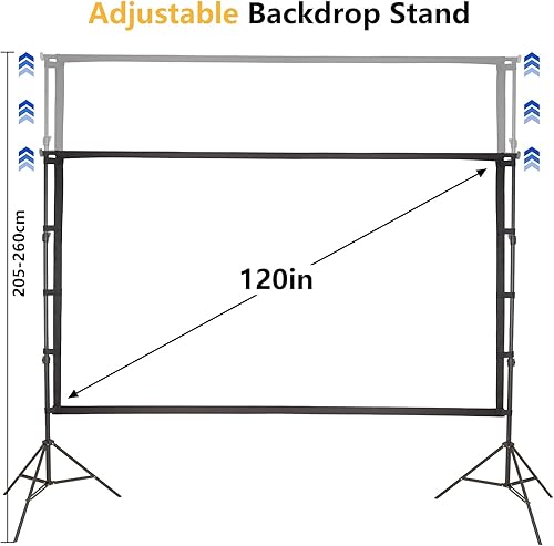 Miniatura 5 de Pantalla de proyector de marco fijo de 100 pulgadas120 pulgadas, diagonal 169, pantalla de proyector activa 3D 4K Ultra HD para cine en casa u