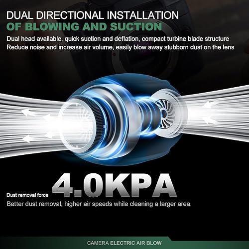 Miniatura 3 de LYNCA Kit de soplador de aire eléctrico, con 4 boquillas reemplazables de silicona de punta suave, soplador de polvo y aspiradora, pistola de aire