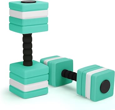 2 Pack Aquatic Exercise Dumbbells Swim Dumbbells High Density EVA Foam Pool Water Weights Aquatic Exercise Equipment