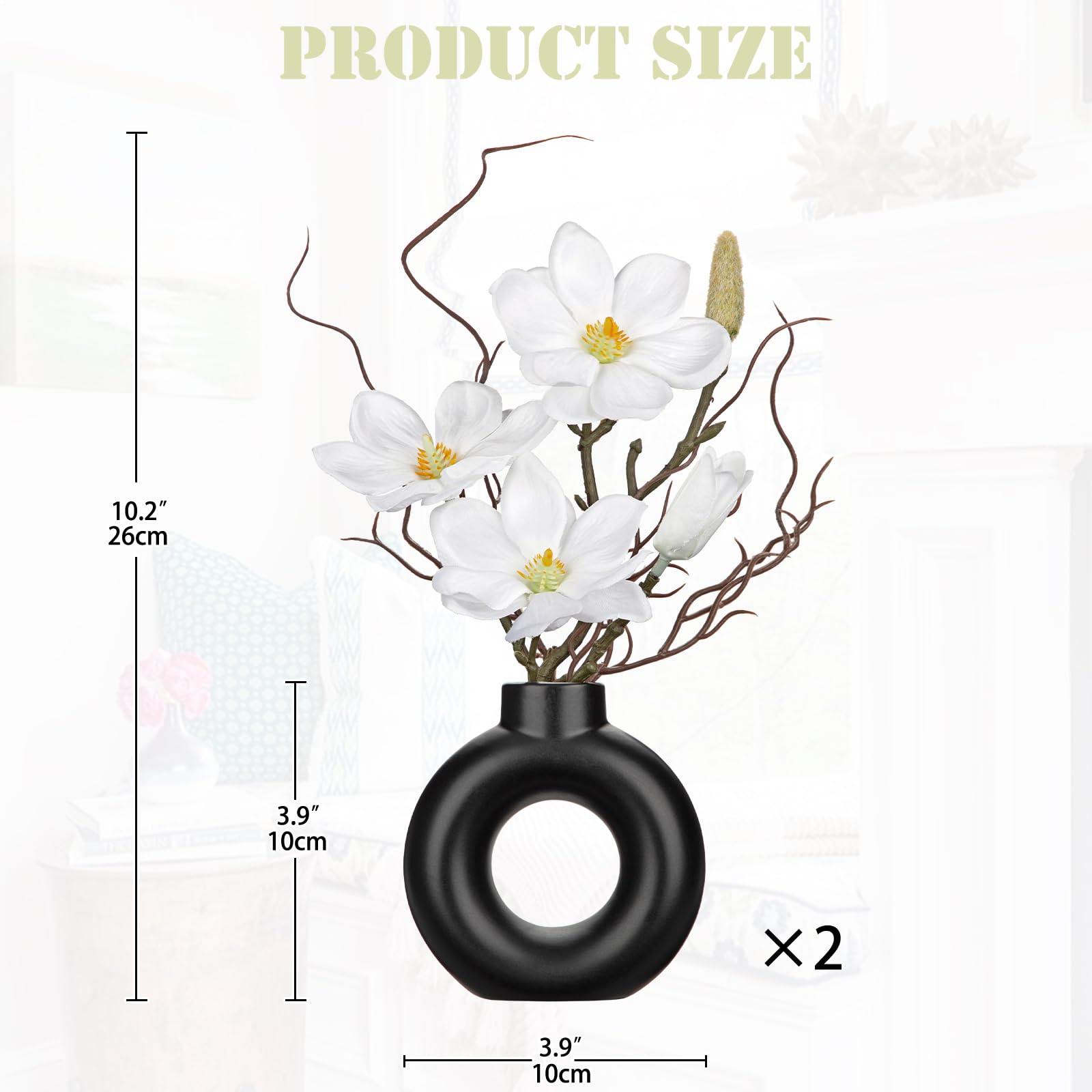 Oairse Kunstplant, orchidee, kunstdecoratie, kunstbloemen, als echt, voelen echt aan, keramische vaas, voor de vensterbank, hoogte van 44 cm