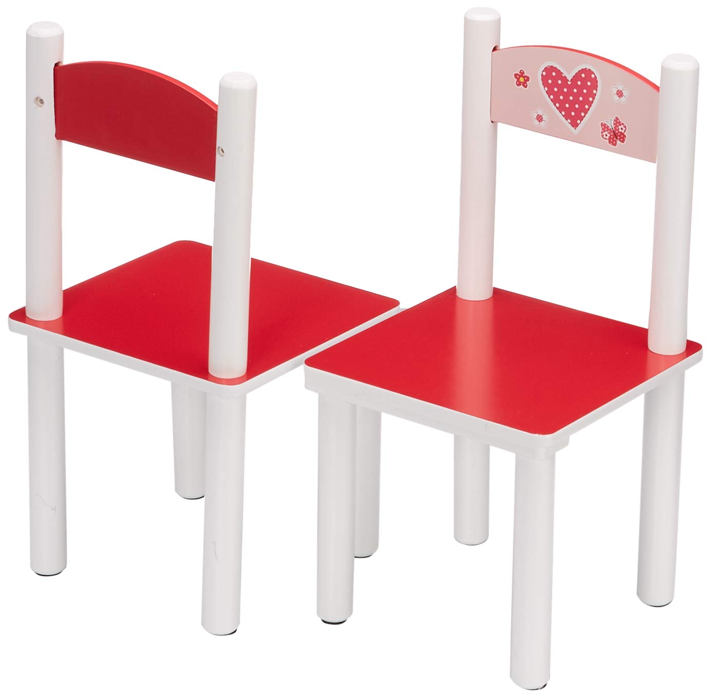 Kesper Table D’Enfant Cœur En Bois Multicolore + 2 Chaises – 30x30x15 Cm – Mobilier Enfant Mignon Et Solide