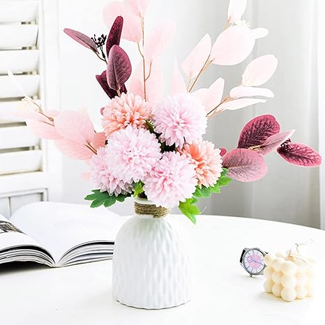 Amazon 造花 フェイク花 紫陽花 銀杏 花瓶付き フラワーベース フェイクフラワー はな 水やり不要 枯れない花 ブーケ 生け花 水耕栽培 アレンジメント 花束 装飾 飾り ホームコレーション 観葉植物 玄関 結婚式 入学 新生活 造花 オンライン通販