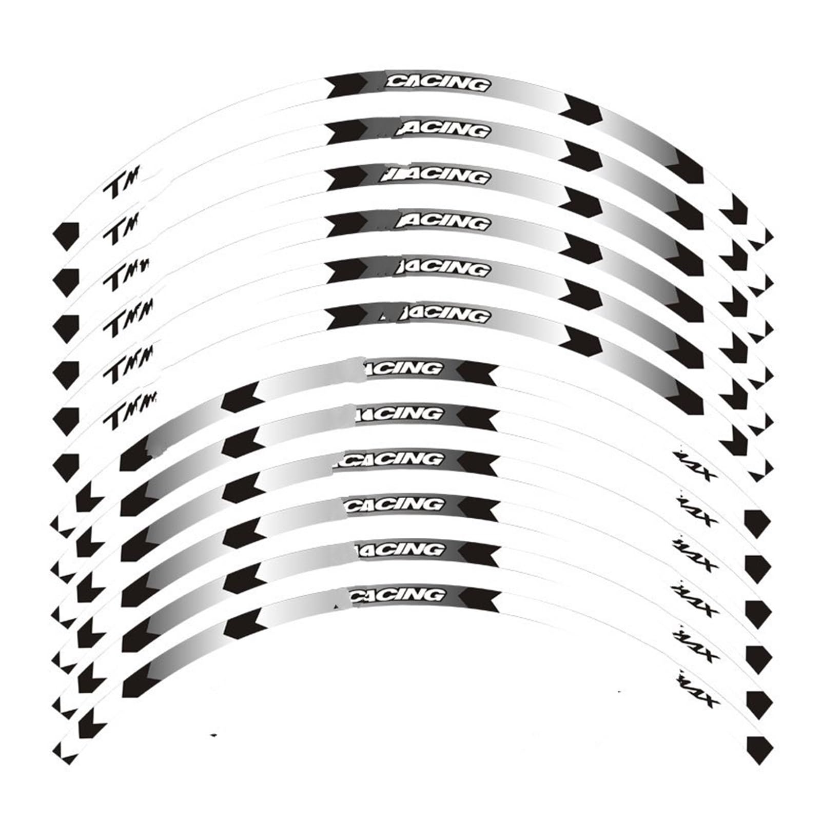 Hub Decals Rim for Ya&maha for T&MAX Purpose Motorcycle Wheel Decals Reflective Stickers Rim Stripes Stripe Tape(A White)