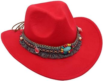 8 Colors Kids Western Hats Boys Girls Cowboy Felt Fedora with Tassel Belt