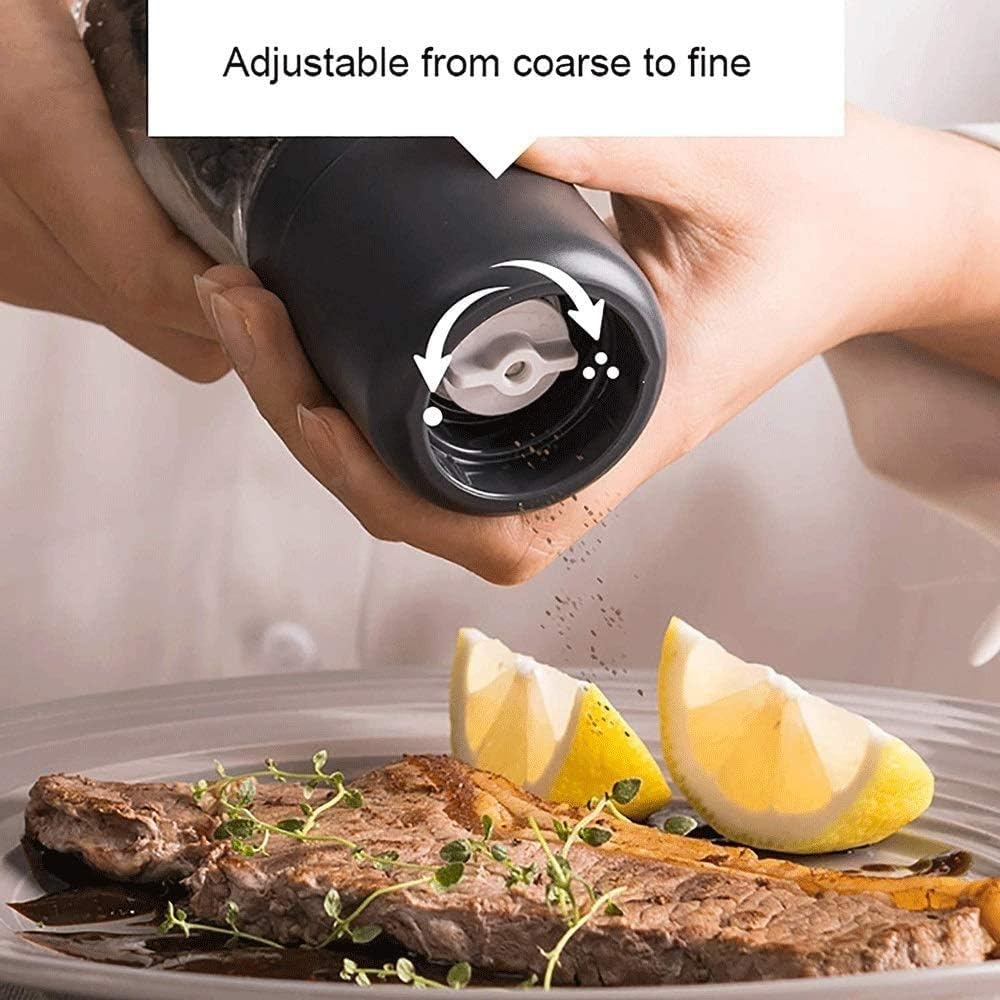 Salt and Pepper Grinder Set - Adjustable Ceramic Sea Salt Grinder & Pepper Grinder - Salt and Pepper Shakers - Pepper Mill & Salt