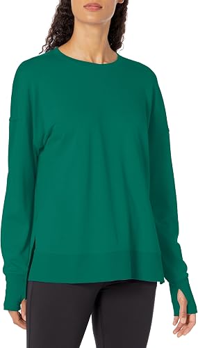 Sweaty Betty Women's After Class Longline Crewneck With Side Slit Sweatshirt, Pe