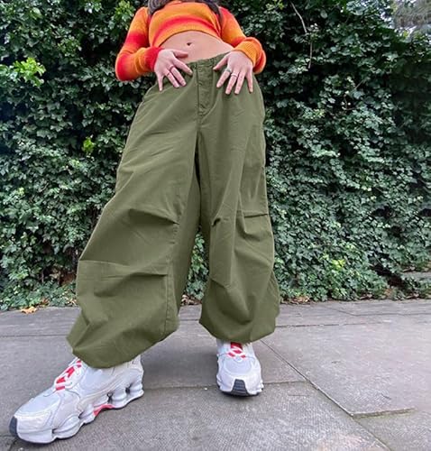 Drawstring Low Waist Y2K Cargo Pants Baggy Straight Wide Leg Trousers E-Girls Harajuku Hiphop Streetwear Sweatpants #TOP4