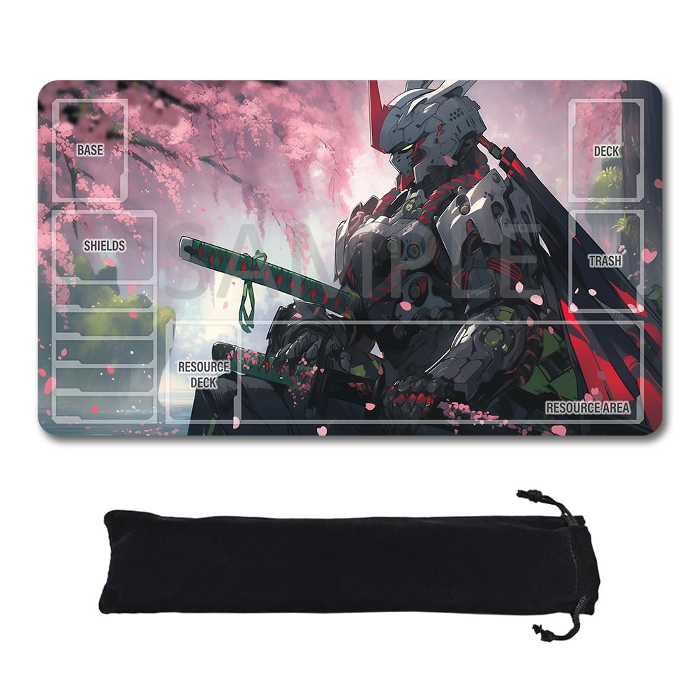 GCG Playmats with Zones - 24"x14" Unofficial GCG Card Game Mat New Player Compatible TCG Player Include Storage Bag (GAODA (20)-Zone), exact product listing photograph