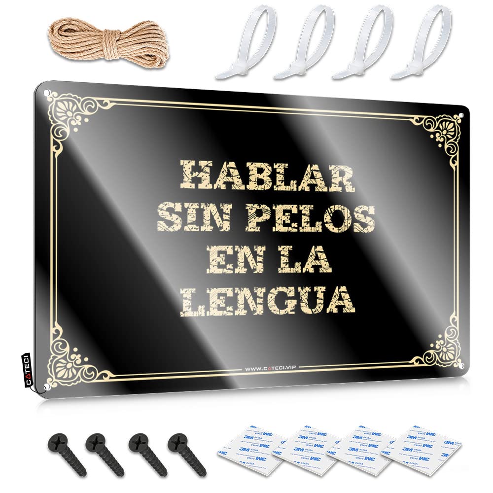 Vpguqarfr Colour Tin Sign Gift For Friend Humorous Hablar Sin Pelos En La Lengua For Deck - Clock Customizable(30X40cm)