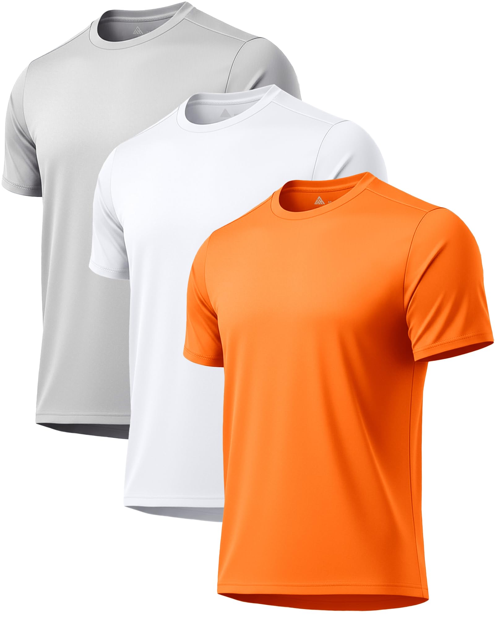 3 Pack Mens Swim Shirt Rash Guard Workout Shirts UPF 50+ Short Sleeve Fast Dry Sun Protection Lightweight Water Shirt
