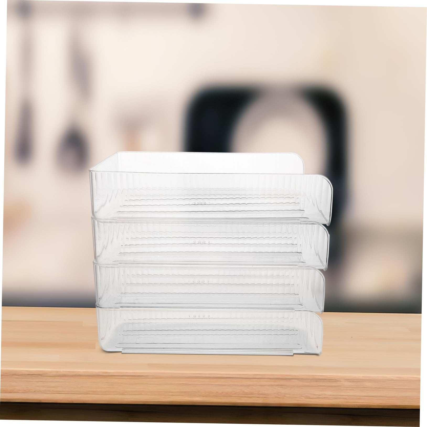 4piezas Organizador De Escritorio Apilable Para Documentos Bandeja De Almacenamiento Transparente Solución De Oficina y Versátil Para Papeles y Libros