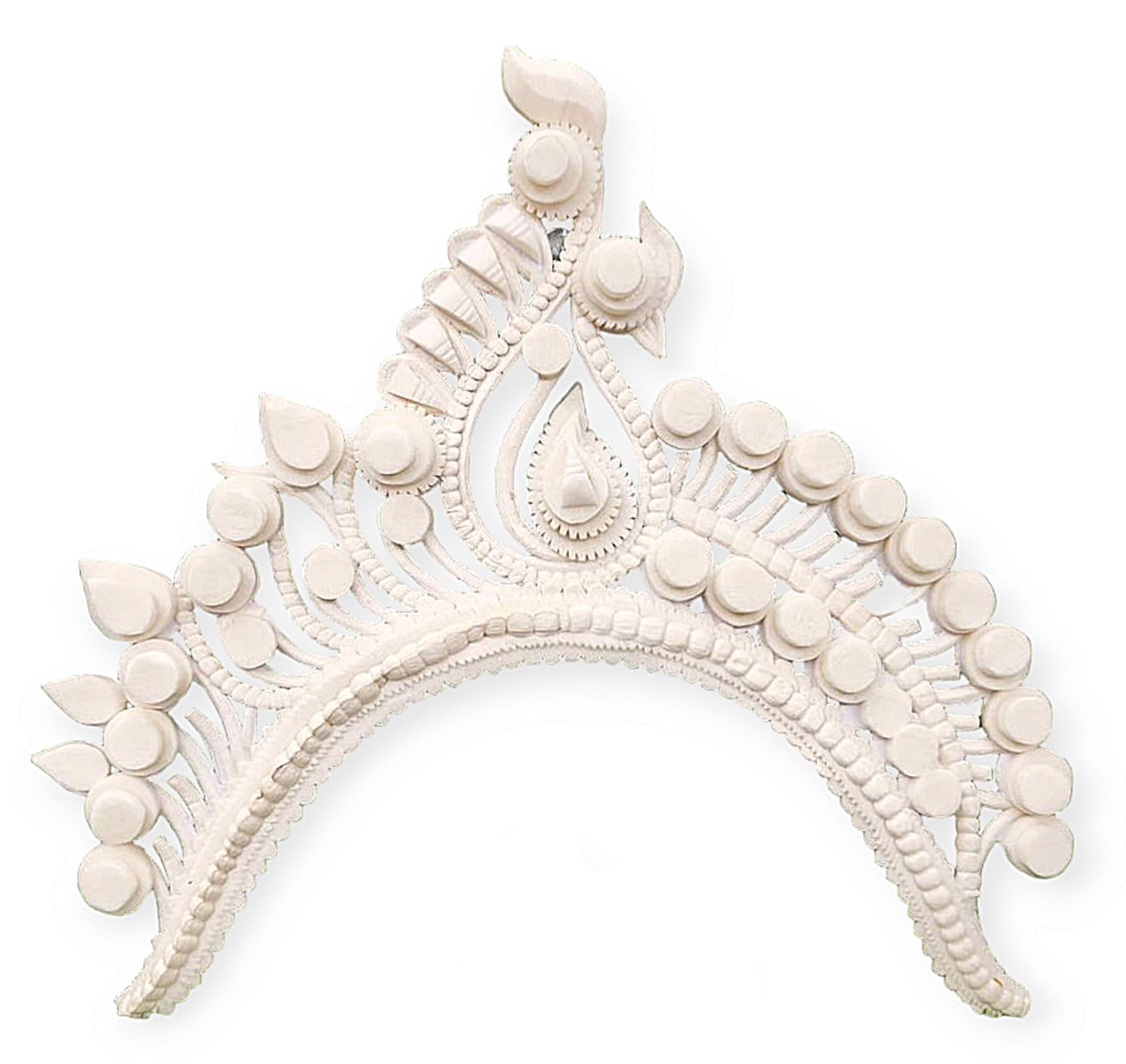 BengCraft Traditional Beautiful Bengali Style White Shola Bridal Mukut for Bride, Womens Wedding Sola Crown Hair Accessories, White Solar Design Biyer Mukut (B09C11ZK15) Amazon Price History, Amazon Price Tracker
