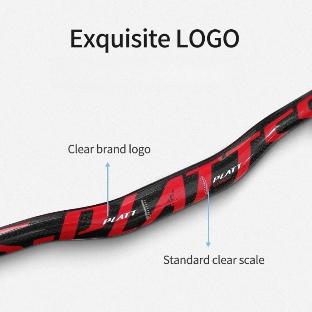 Guidon de vélo de montagne en fibre de carbone brillante 3K - Barre élévatrice d'hirondelle de 31,8 mm et barre droite plate - Guidon de vélo ultraléger 680/720/760 mm (blanc, 680 mm)